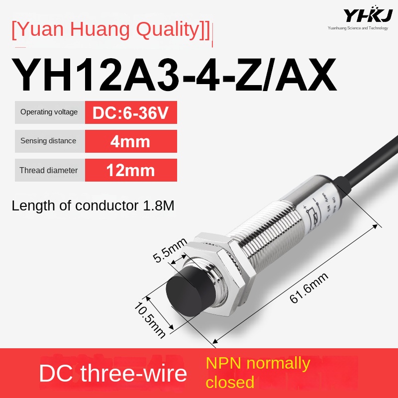 Cảm Biến Tiệm Cận M12 YH12A3-4-Z AX | tùy chọn LJ12A3-4-Z/BX - Điện Áp Đa Dạng, NPN/PNP, Thường Mở/Thường Đóng, Cảm Biến Kim Loại Điện Cảm