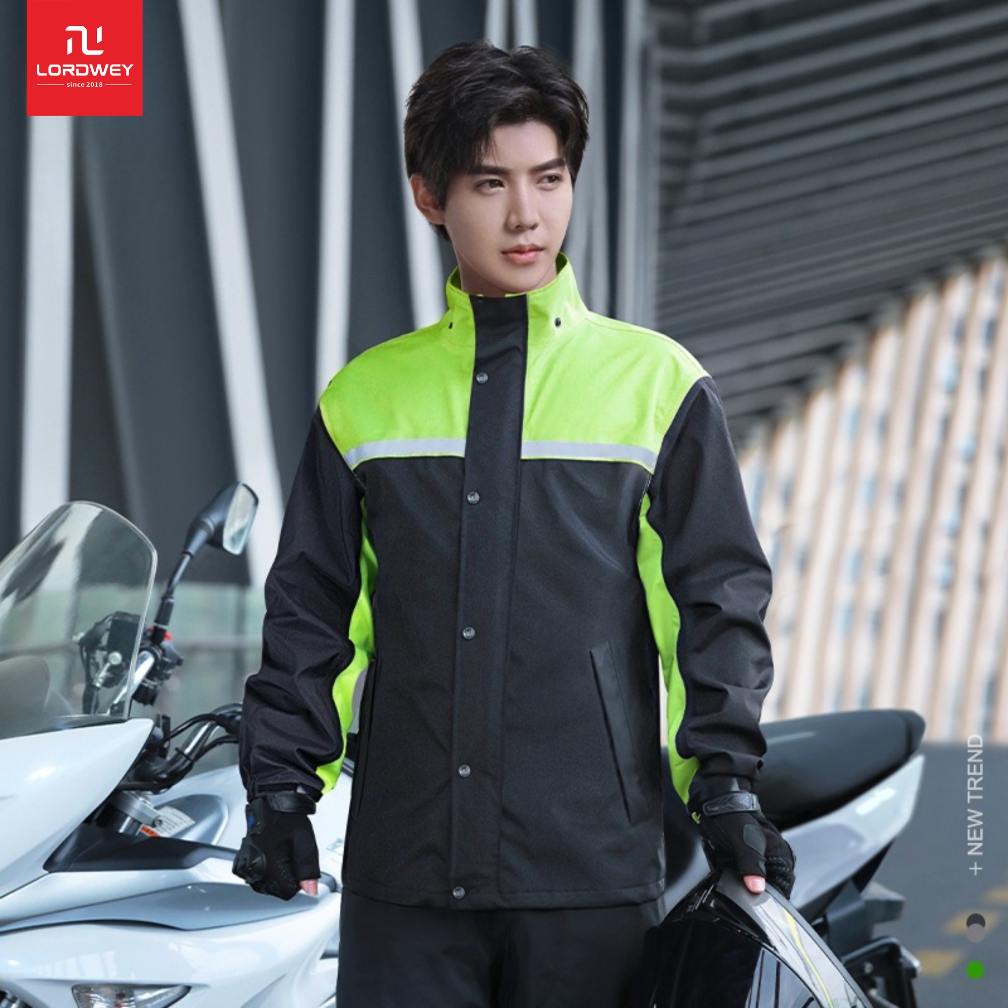 LORDWEY Men's Waterproof Rain Suit Set - Full Body Detachable Jacket & Pants for E-Bike Motorcycle & Delivery Riders Giá 649,644 Đồng*Miễn phí vận chuyển