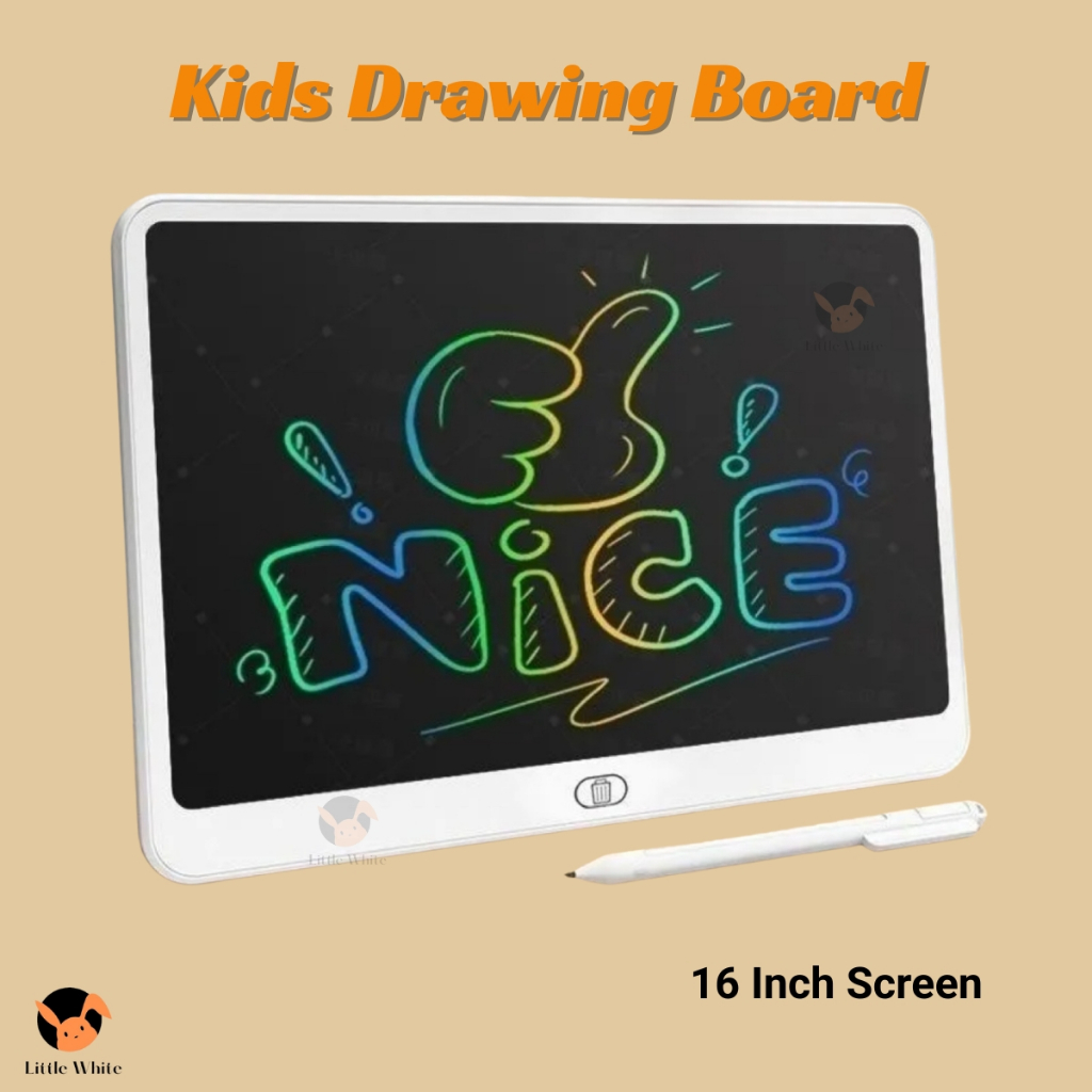 Little White Kids Drawing Board Educational Mainan Lukisan Kanak 儿童画板益智学习