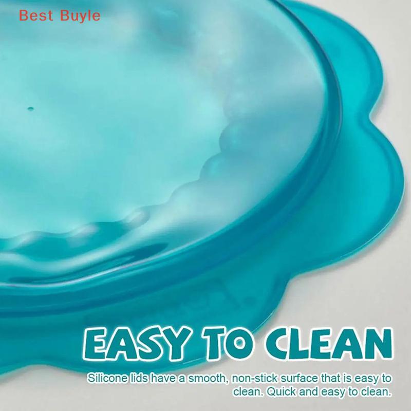💖Best Buyle Silicone căng nắp bộ, 3 miếng thực phẩm tái sử dụng cánh hoa hình bát bao gồm, đàn hồi thực phẩm chứa nắp, đa chức năng Silicone thực phẩm bọc, bát bao gồm giữ thực phẩm tươi sống, cho trái cây, rau quả
