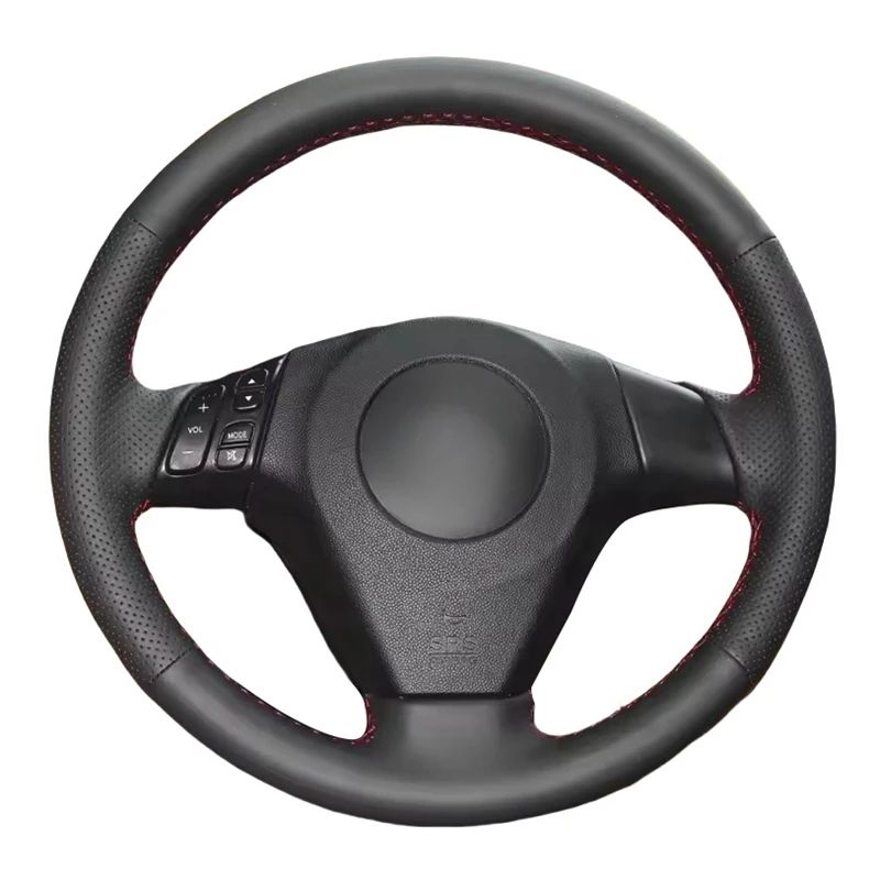 Full Black Leather Car Steering Wheel Braid Soft Leather Cover For Mazda 3 Axela 2004-2009 Mazda 5 2005-2010 Mazda 6 Atenza ราคา 401 บาท*ส่งฟรี