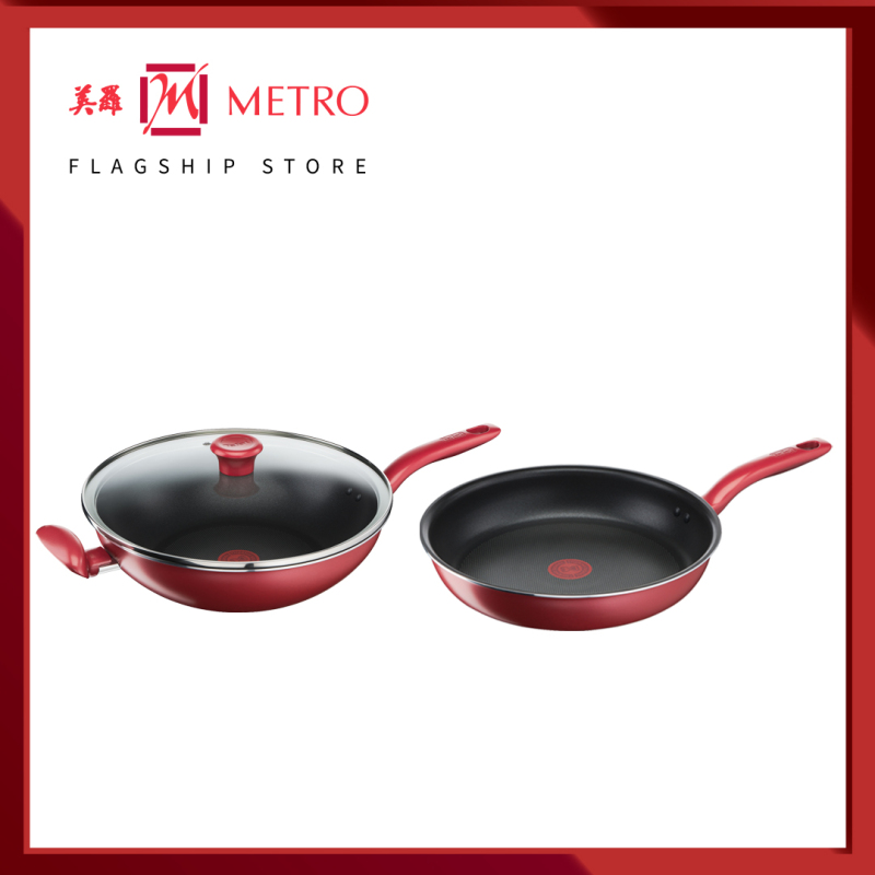 Tefal So Chef CW Set Wok Pan 32 w/lid + Frypan 24 G13598 + G13504 Singapore