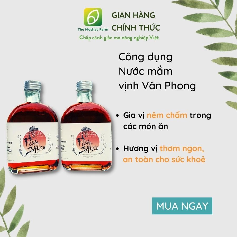 Nước mắm cá cơm tươi nguyên chất Vịnh Vân Phong G01 lên men tự nhiên an toàn cho sức khỏe hộp 2 chai 330ml