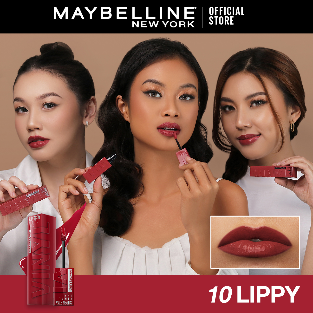 MAYBELLINE OFFICIAL Superstay Vinyl Ink 4.2 ml - Shiny Pigmented Liquid Lipstik Lipstick Make Up ...