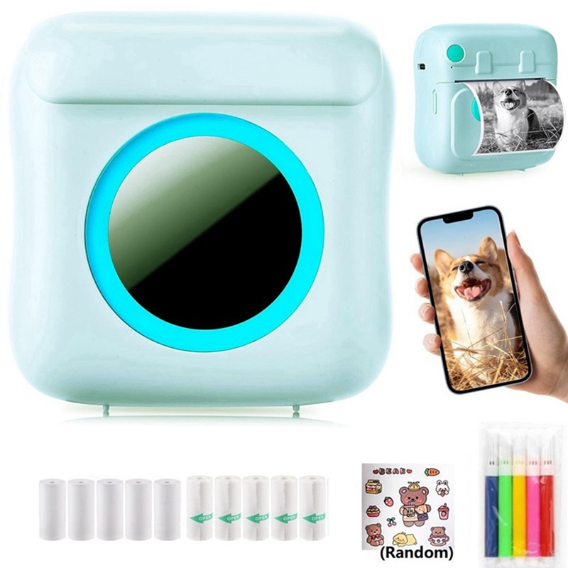 Mini Printer Portable for Phone Wireless Thermal Printer Photo Printer Inkless Pocket Printer Blueto