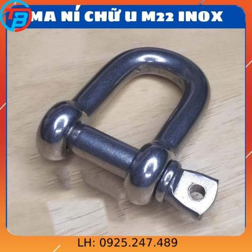 Ma ní U inox 304 M22 (Phi 22mm) - Kim khí Vattuvina CÁP THÉP THỦ ĐỨC