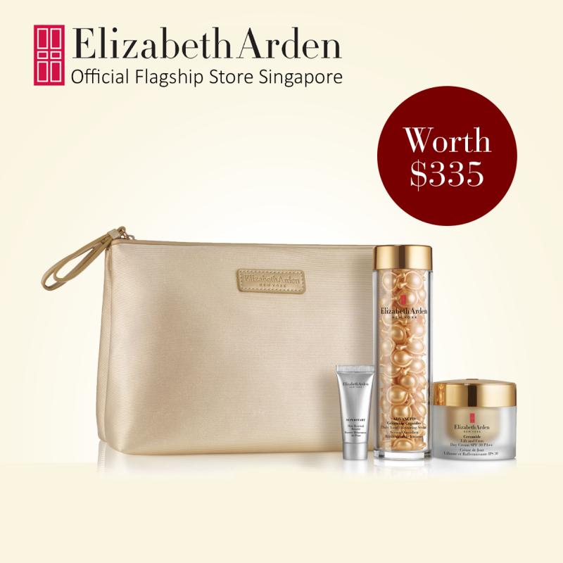 Buy Elizabeth Arden Ceramide Lift and Firm 3pc Gift Set for Youthful Looking Skin: Advanced Ceramide 90 capsules, Ceramide Lift and Firm Cream Day Cream SPF30 50ml, Superstart Skin Renewal Booster 5ml Singapore