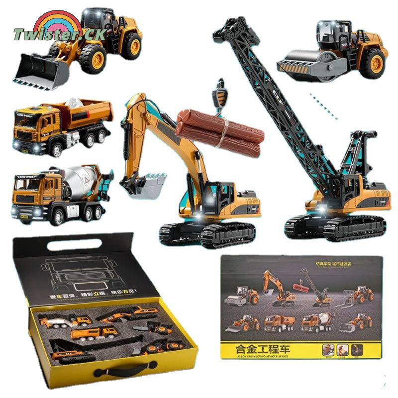Twister.CK 1:64 Construction Vehicles Truck Toys Engineering Truck Die Cast Alloy Car Fire Truck With Sound Light Gifts For Toddlers Kids ราคา 2,717 บาท*ส่งฟรี