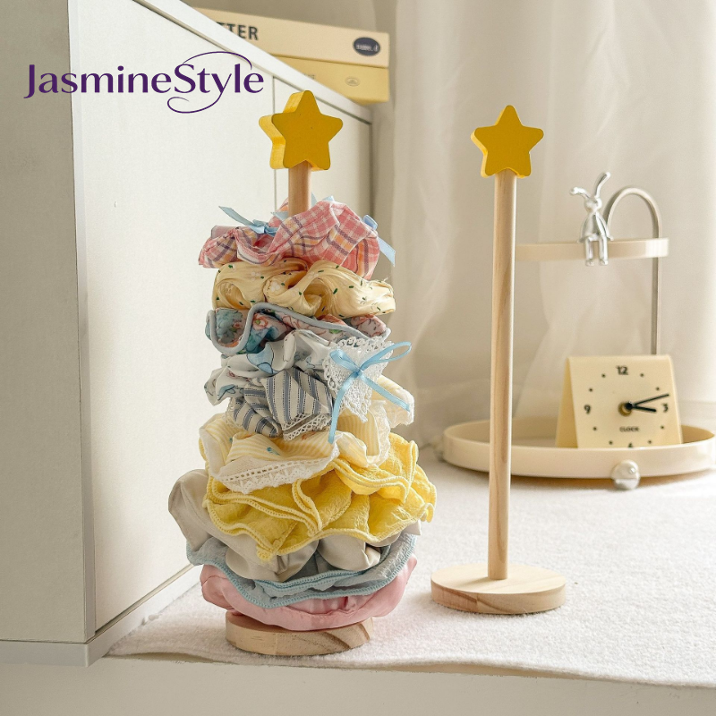Jasminestyle Phụ kiện tóc gỗ đặc giá lưu trữ Phong cách Dây Buộc Tóc Cá Mập Clip hoàn thiện hiển thị đứng