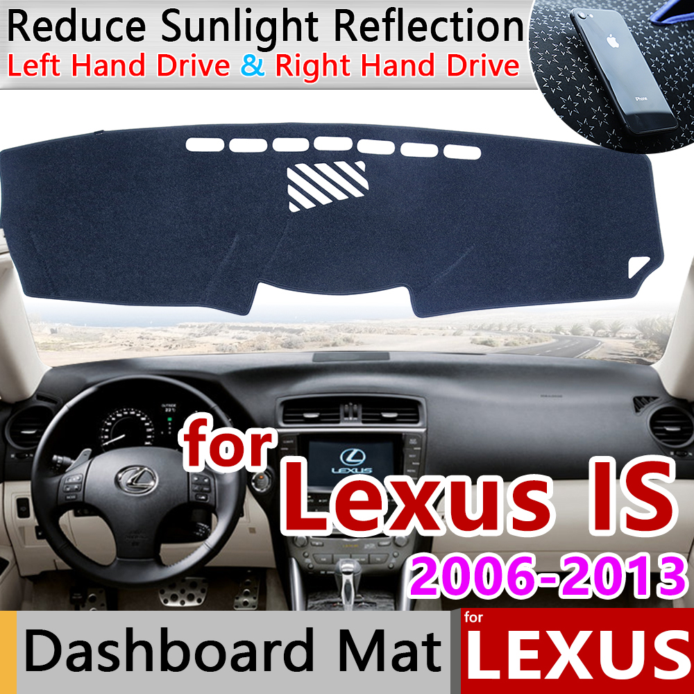 AUXITO Dash Mat / Dashboard Cover – Fits 2006-2013 Lexus IS250 IS350 & IS F – Black, Anti-Skid Silica Gel