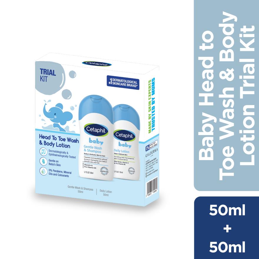 CETAPHIL Baby Trial Kit (Wash & Shampoo 50ml + Lotion 50ML)