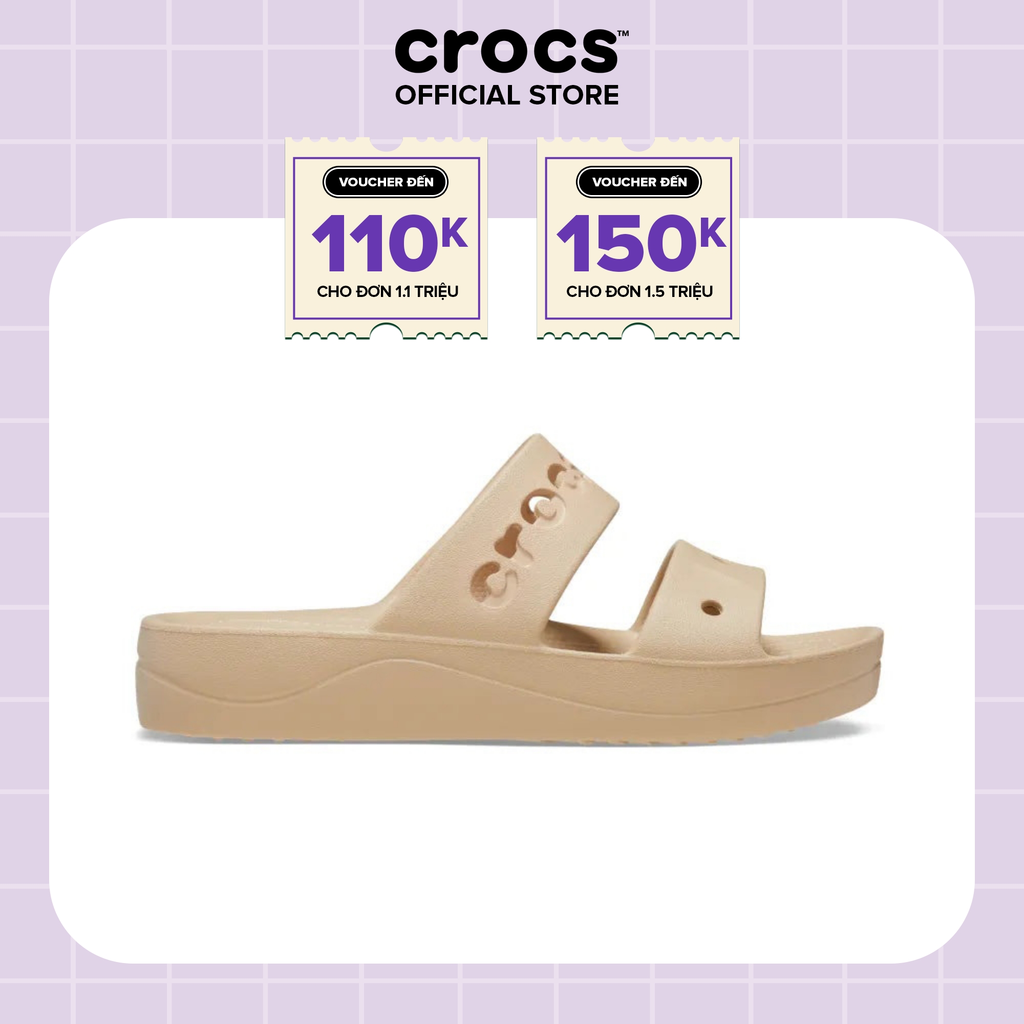 Dép Xăng Đan Nữ Crocs Baya Platform - Chai