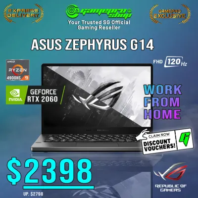 [WFH SPECIAL/Express Delivery] ASUS ROG Zephyrus G14 GA401IV-HE157T Laptop (Ryzen 9/8GB/RTX 2060/512GB SSD/14" 120hz/W10/2Y)