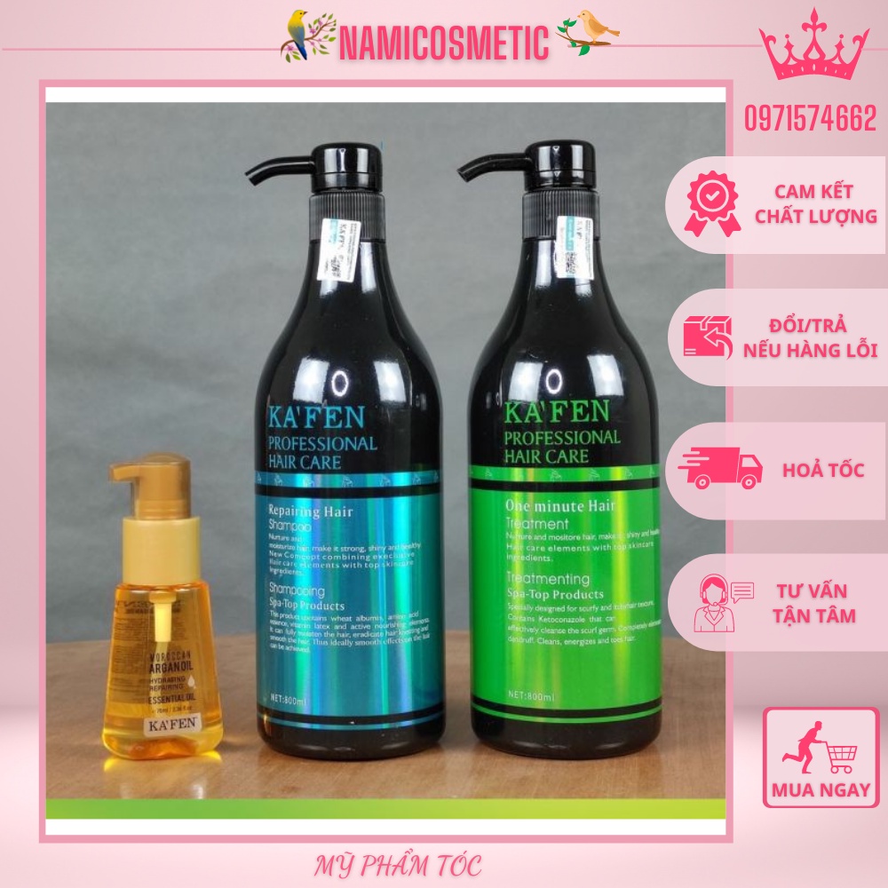 Cặp Dầu Gội Xả Kafen Hoàn Hình 800ML Phục Hồi Hư Tổn,Khô Xơ.Kích Thích Mọc Tóc Hàng Chính Hãng Cao C