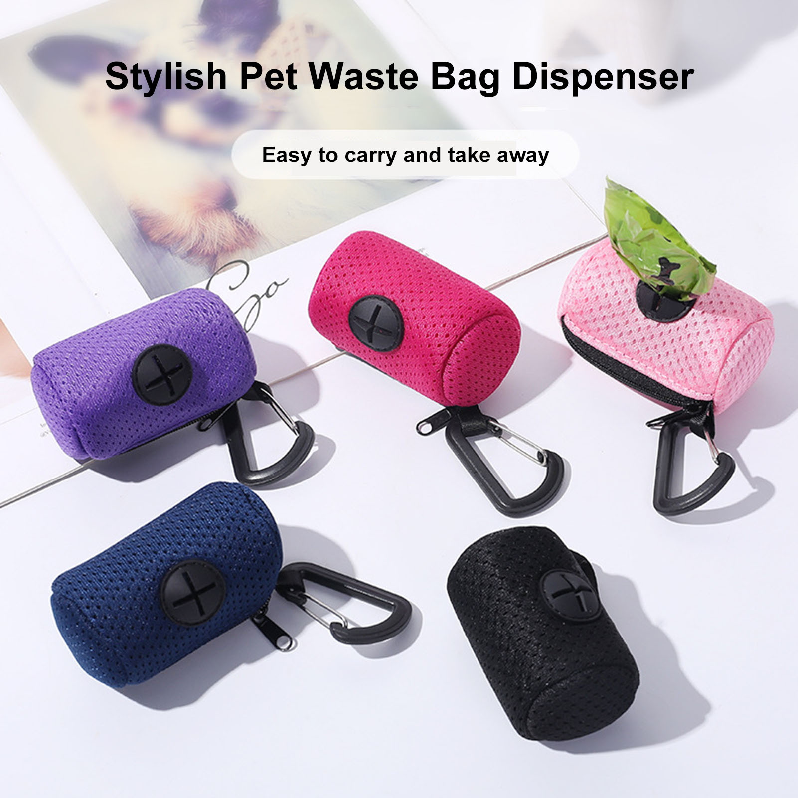 Túi đựng phân Trọng lượng nhẹ Pet túi vệ sinh cho thú cưng chủ thuận tiện Pet túi đựng chất thải với dây kéo đóng cửa móc treo hợp thời trang Giải pháp cho dễ dàng phân chó Pickup lý tưởng
