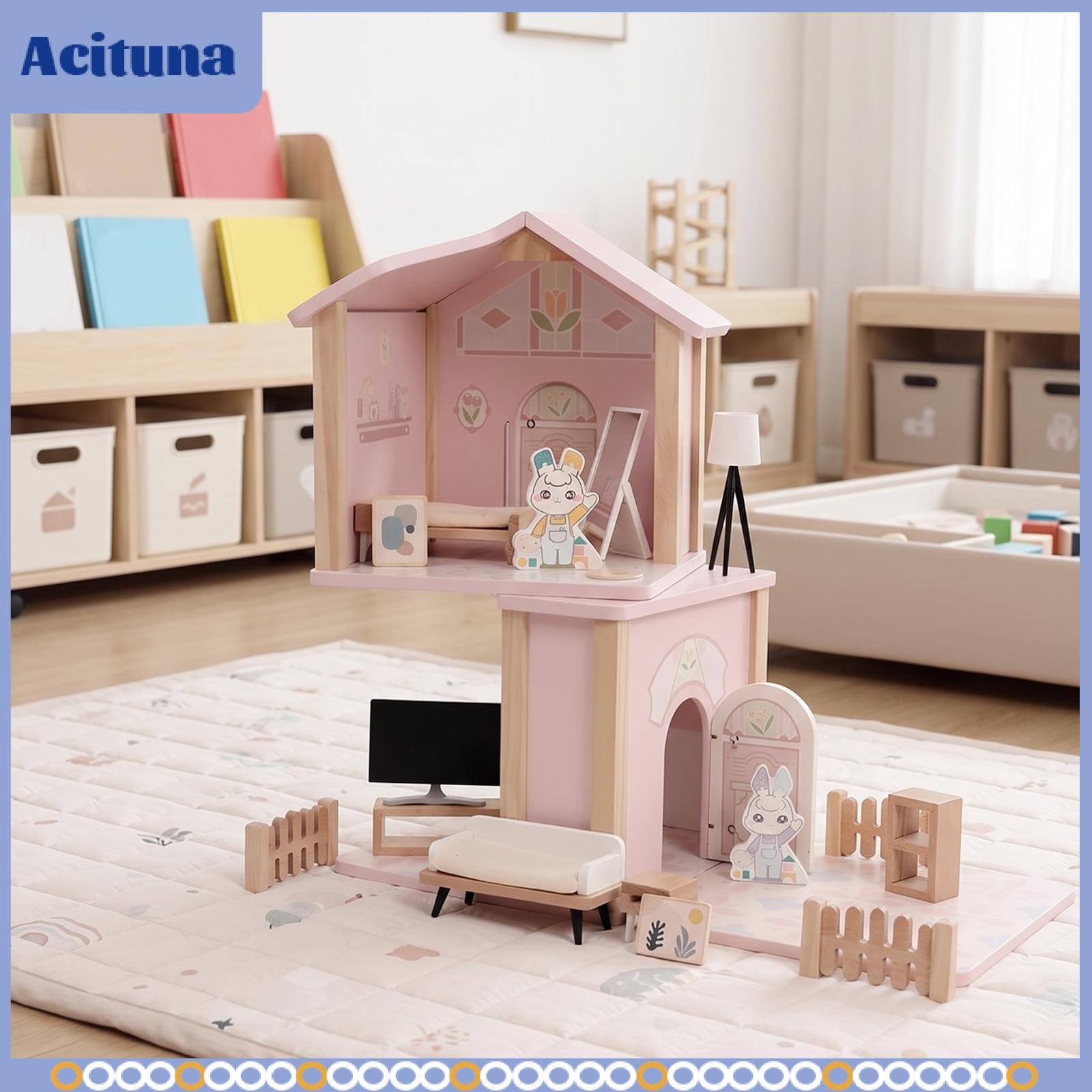 ตุ๊กตาน่ารัก ของเล่นเด็ก Acituna ห้องครัวไม้อุตสาหกรรมพร้อมเฟอร์นิเจอร์ 2 ระดับ Play House ของเล่นสำหรับเด็ก Creative Pretend Play อุปกรณ์เสริม ราคา 4,724 บาท*ส่งฟรี