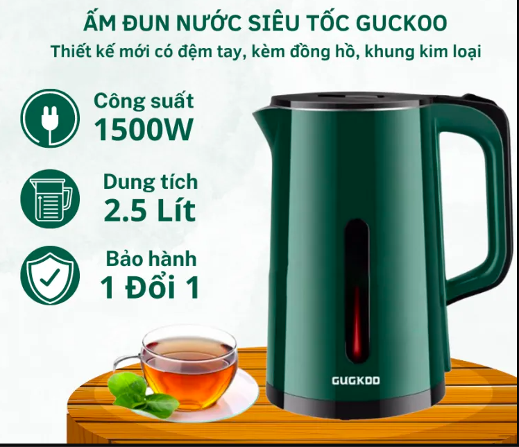  Ấm siêu tốc GUGKDD ST 19 Dung tích 2.5L Công Suất 1500W 