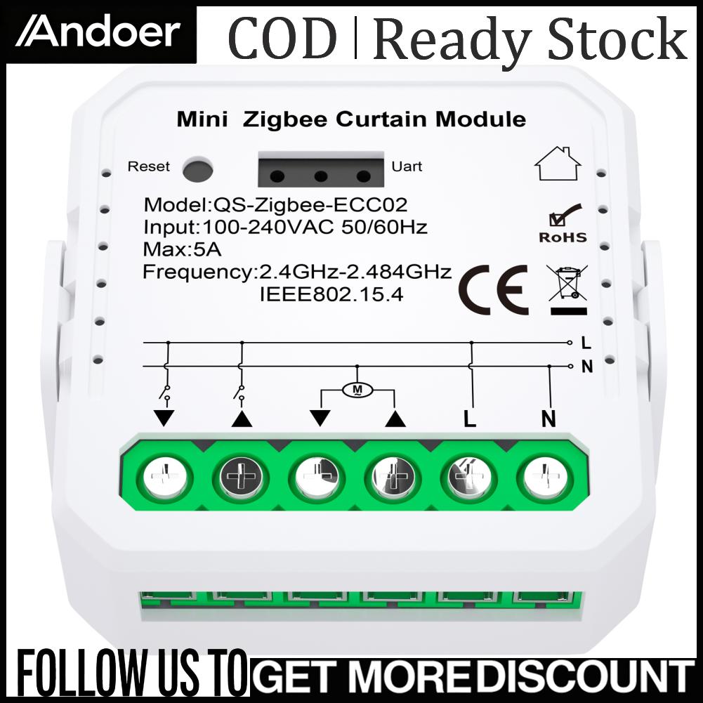Andoer Tuya ZigBee โมดูลม่านเครื่องใช้ในบ้านอัจฉริยะโมดูลม่านแอพมือถือควบคุมระยะไกลใช้งานร่วมกับ Alexa Home สำหรับการควบคุมด้วยเสียงต้องใช้กับเกตเวย์ ราคา 450 บาท*ส่งฟรี