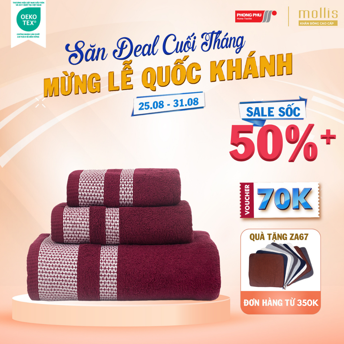 Khăn Tắm Mollis Cotton 70x140cm Khăn Cao Cấp Mềm Mịn Thấm Hút Không Ra Màu Không Xù Đồ Lông Gia Đình Spa Khách Sạn BM1K