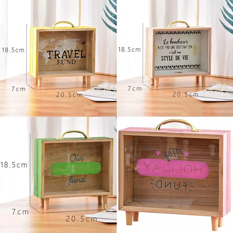 【Top-rated】 Wooden Money Bank Money Boxes Piggy Banks Home Decor Kids Money Boxes