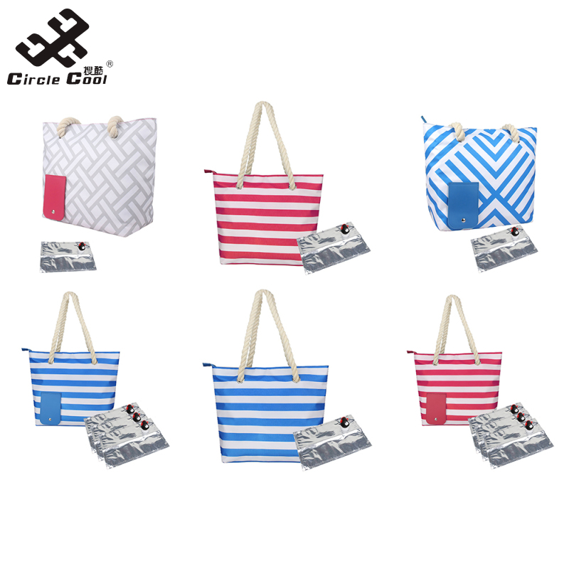 Circle Cool Beach Wine Tote Bag Purse Carrier 2000ml Large Capacity Outdoor Wine Cooler Bag For Travel Restaurant Dinner ราคา 445 บาท*ส่งฟรี