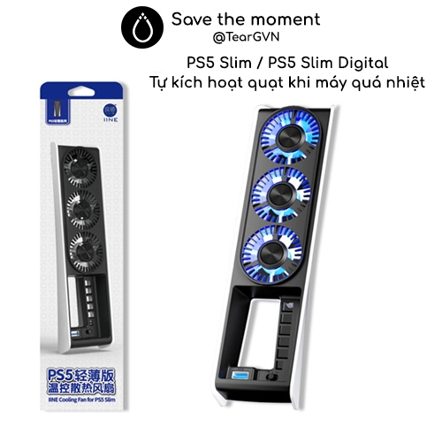 Quạt tản nhiệt thông minh IINE độ ồn thấp và tự động kiểm soát nhiệt độ cho PS5 Slim Disc & Digital Edition