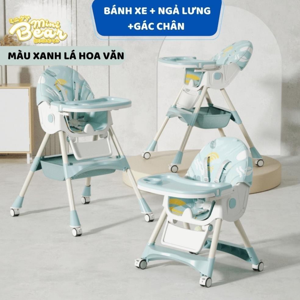 Ghế ăn và ghế bập bênh MiniBear nhập khẩu Nhật Bản Thiết kế 2 trong 1 Gấp gọn tiện lợi, hỗ trợ tập ngồi cho bé