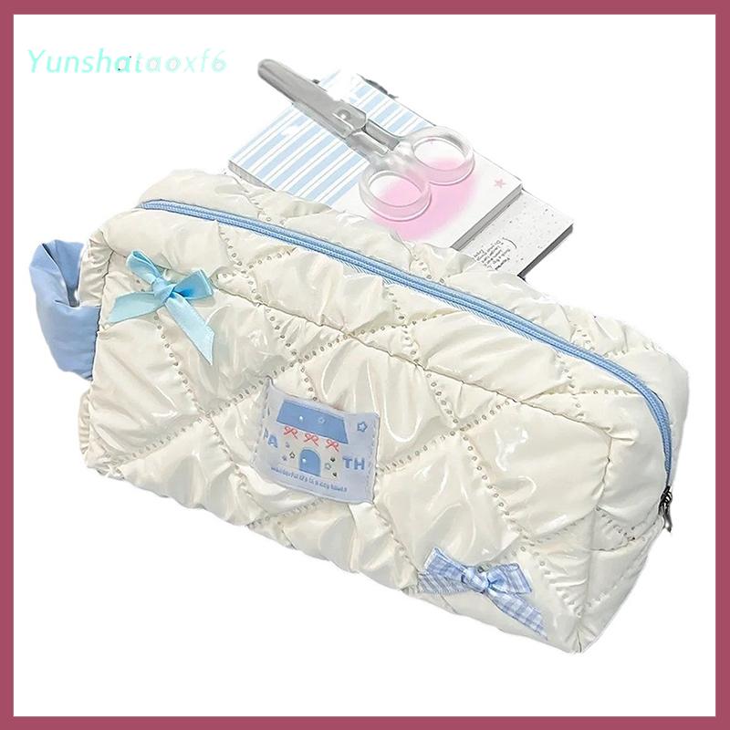 yunshataoxf Dễ Thương Bow Trang Điểm Túi Phụ Nữ Đi Du Lịch Mỹ Phẩm Túi Lớn Mỹ Phẩm Chủ Trường Hợp Xách Tay Mỹ Phẩm Pouch Túi Vệ Sinh Cá Nhân