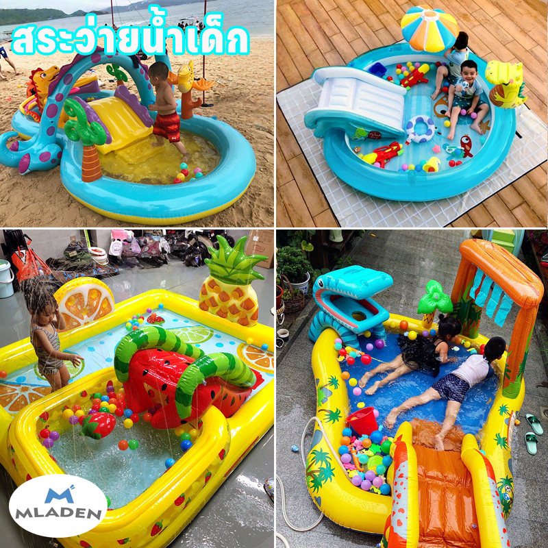 【Damaiii】 Cod Children's Swimming Pool, Water Park Pool, Water Slide Dinosaur Inflatable Pool Inflatable Pool with Electric Pump Included ราคา 2,686 บาท*ส่งฟรี