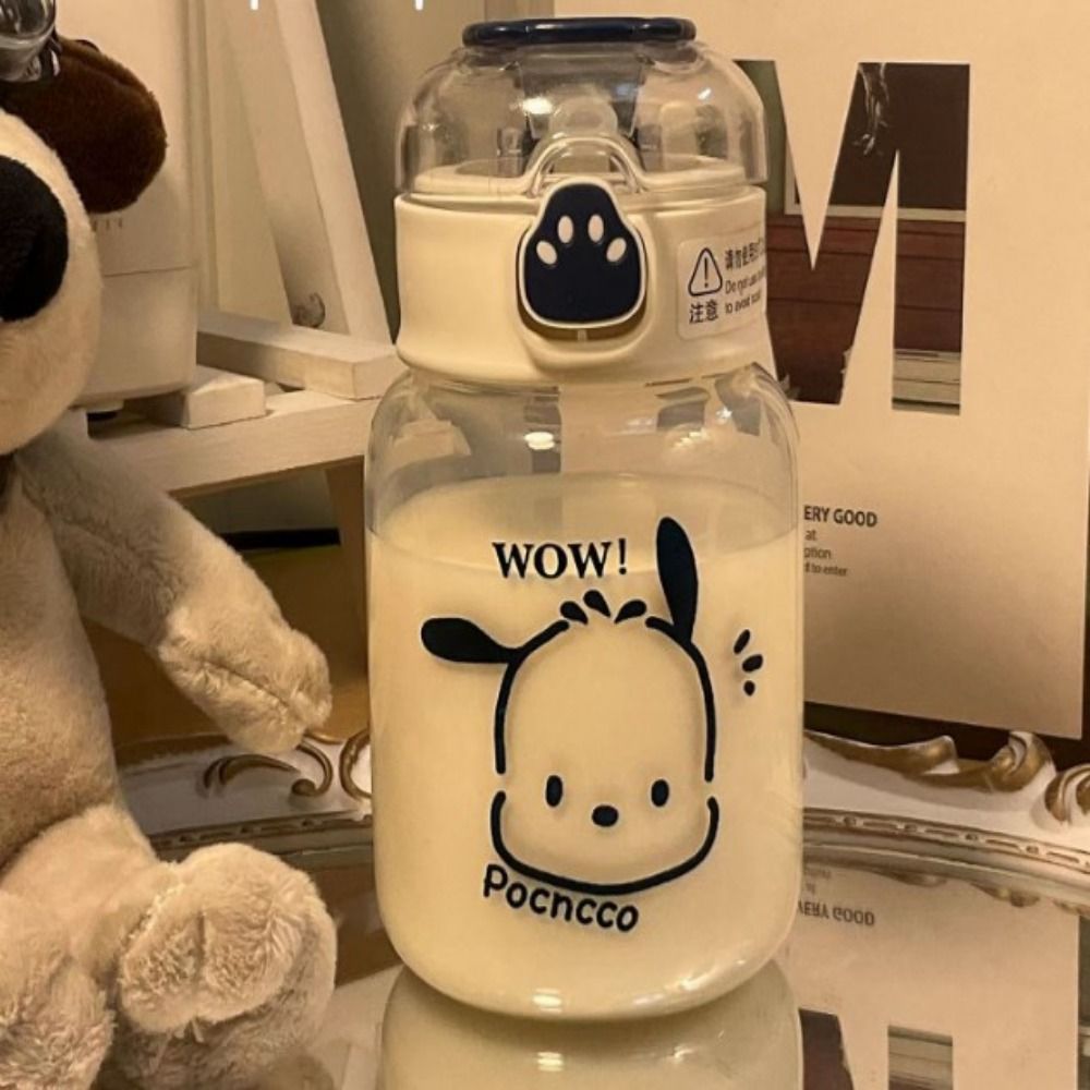 NQICZR Kuromi Chai nước có ống hút Cinnamoroll Anime Cốc uống nước Ngoài trời Cốc có ống hút Chai nước hoạt hình anime Học sinh nam nữ - 5