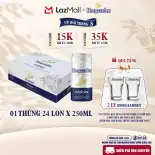 Thùng 24 Lon Bia Hoegaarden White - Bia Bỉ Chính Hiệu Lúa Mỳ (250ml/lon)