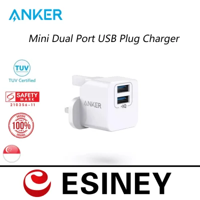 Anker PowerPort mini Dual Port USB Plug Charger, Super Compact Wall Charger, 2.4A Output for iPhone Xs/XS Max/XR/X/8/7/6/Plus, iPad Pro/Air 2/Mini 4, and More