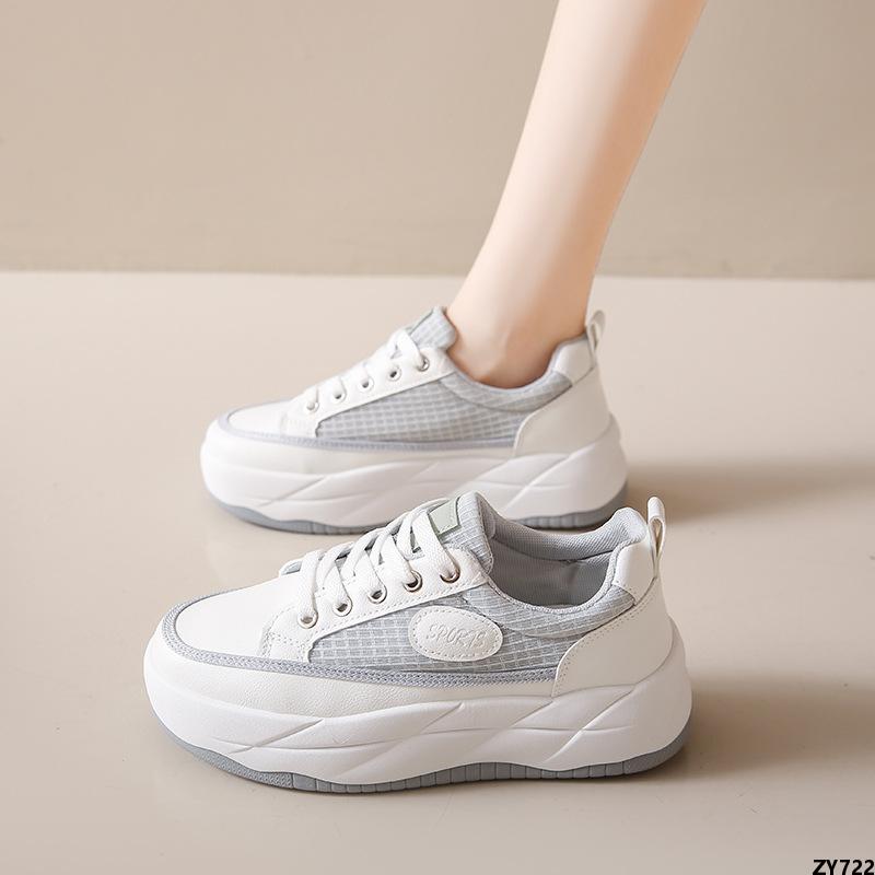 Giày Trắng Nhỏ Có Lỗ Bên Trong Giày Nữ 2023 Giày Lưới Mẫu Mới Giày Tăng