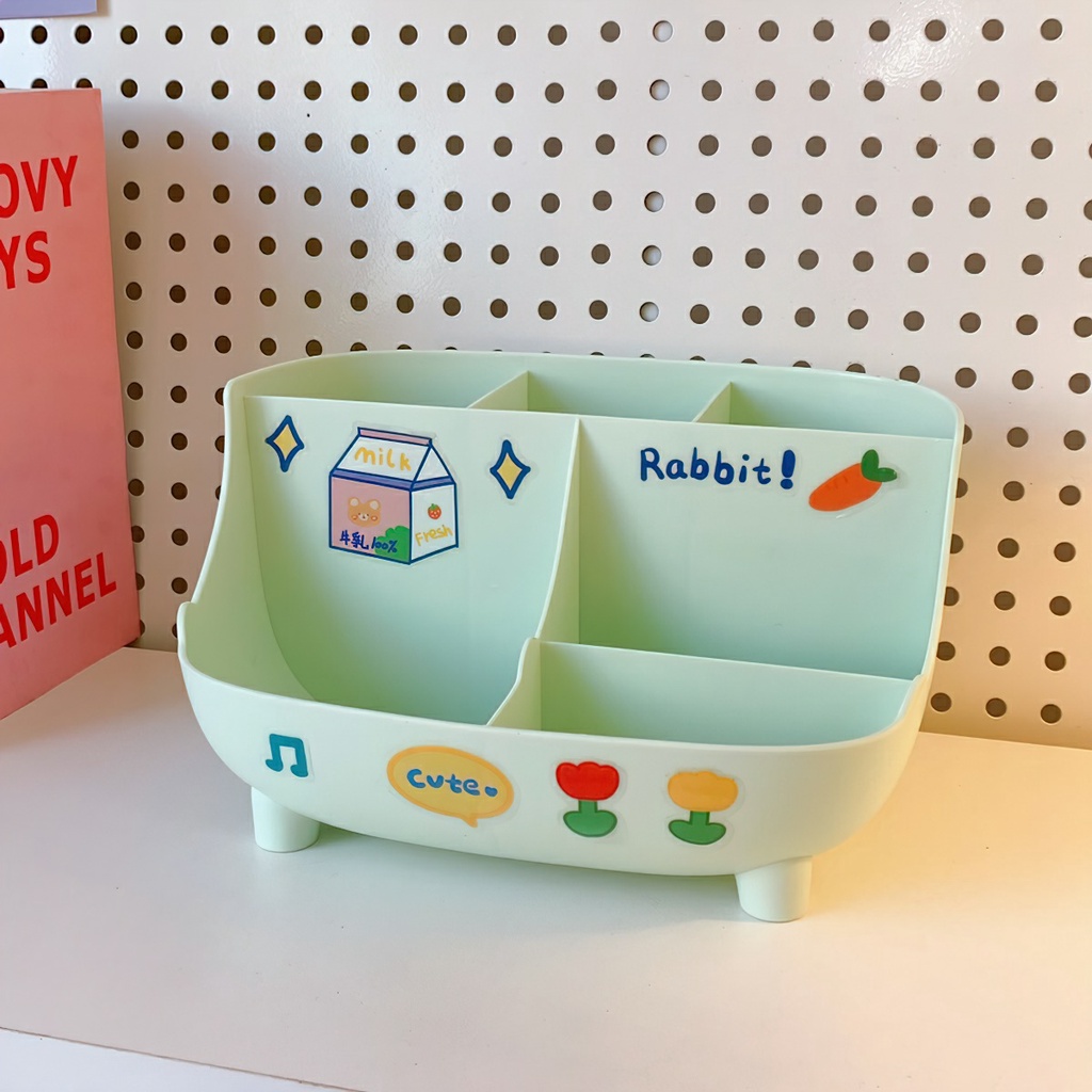 Hộp Đựng Bút Để Bàn Lưu Trữ Văn PHòng Phẩm Tặng Kèm Sticker Dễ Thương -Aeneas Shop