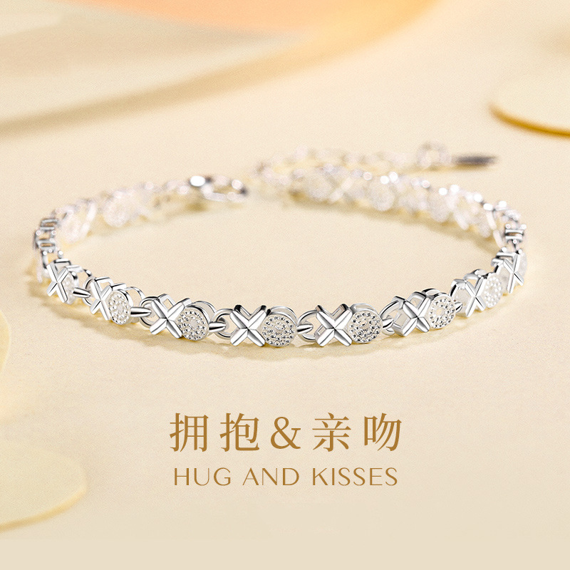 TT xo Vòng tay in chữ cho phụ nữ phong cách Hàn Quốc Tính tình đơn giản linh hoạt cho đi lại phụ kiện