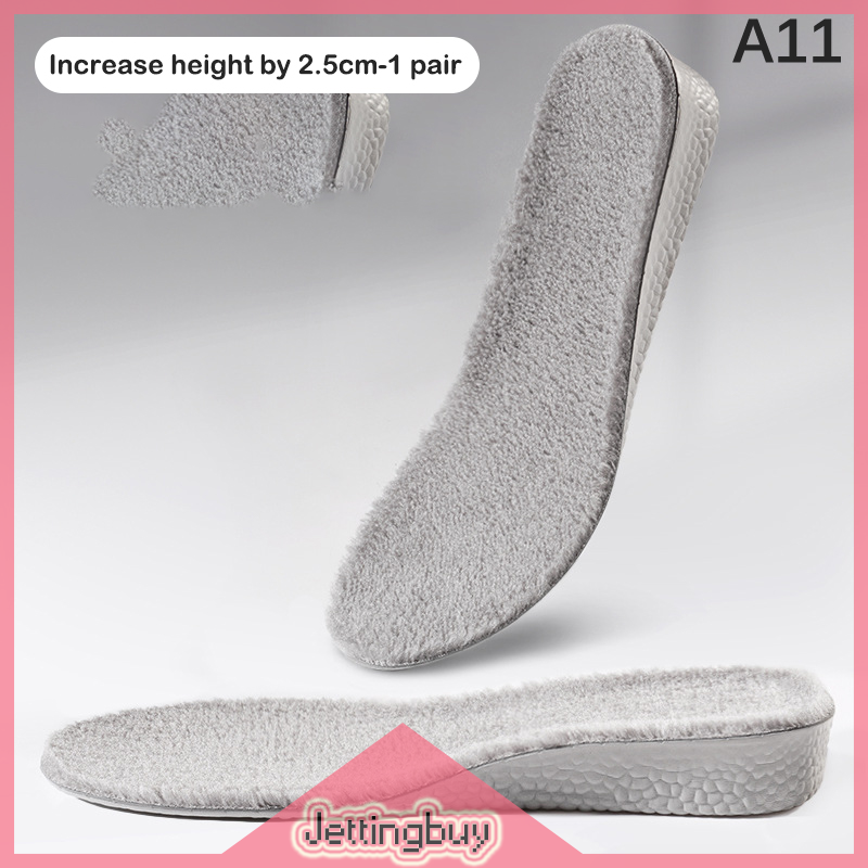 Jettingbuy Flash Sale 1Pair Autumn Winter Insoles Heightening Thermal