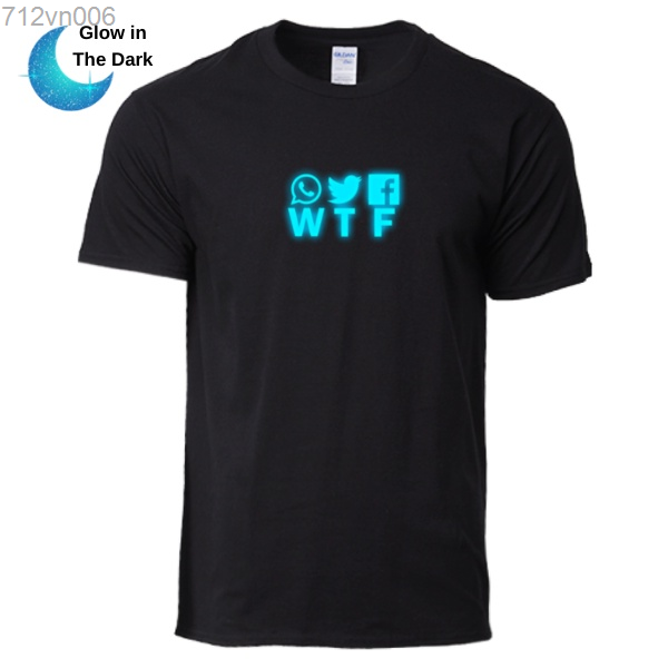 Wtf Whatsapp Twitter Facebook Logo Glow in the Dark by Godzilla Tee™ Unisex / Men Tshirt Tee Interesting Creative Sarcas Summer New Street Fashion T-shirt