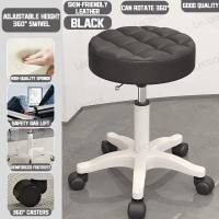 【With Wheels】Stool Make Up Chair Vanity Chair Office Swivel Chair Study Chair Computer Chair Bar Stool Bar Chair  Round Bar Stool for Hair Salon Makeup Stool