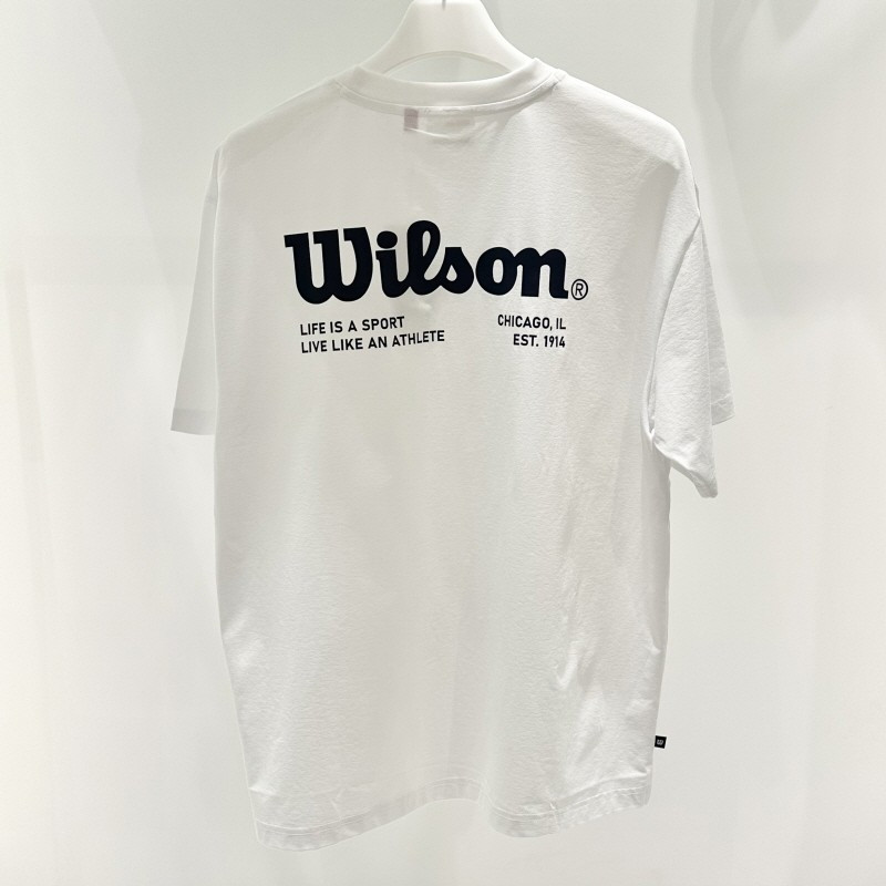 Wilson Chất Lượng Cao Quần Vợt Thể Thao Giản Dị Cổ Tròn Nam in Của Và Phụ Nữ 100% Cotton T-Shirts