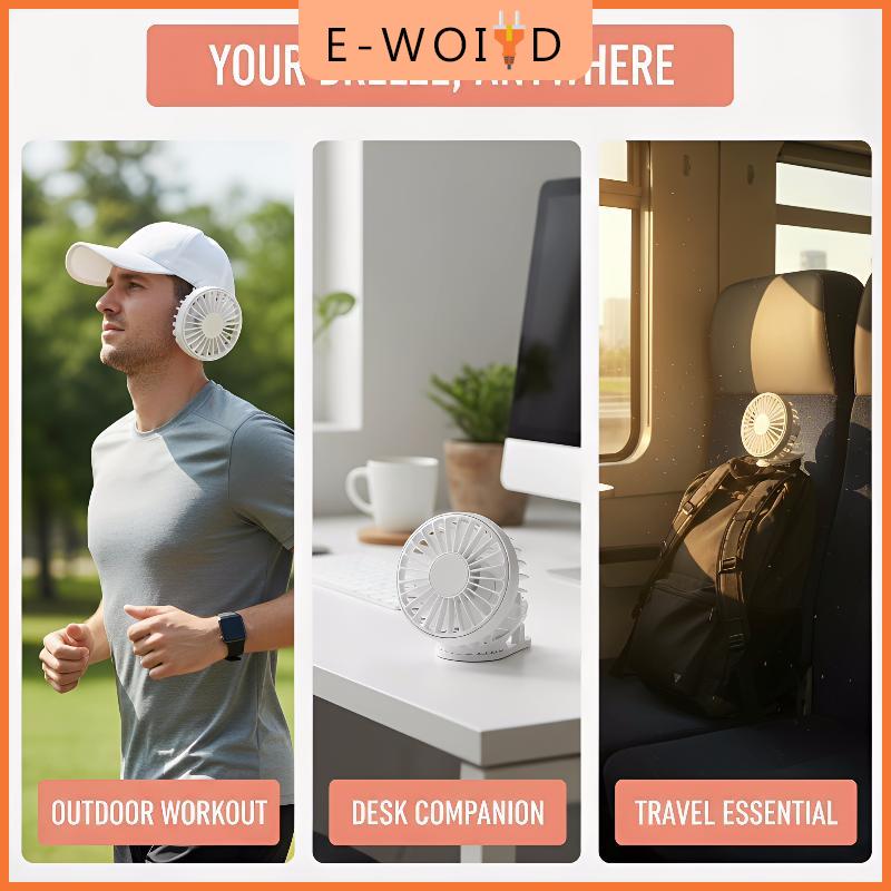 【E-WOITD】 พัดลมคลิปหนีบมือถือขนาดเล็กแบบพกพา USB พัดลมพลังงานแสงอาทิตย์ชาร์จได้3สปีดพัดลมขนาดเล็กสำหรับกลางแจ้งโต๊ะสถานรับเลี้ยงเด็กอากาศเย็น ราคา 91 บาท*ส่งฟรี