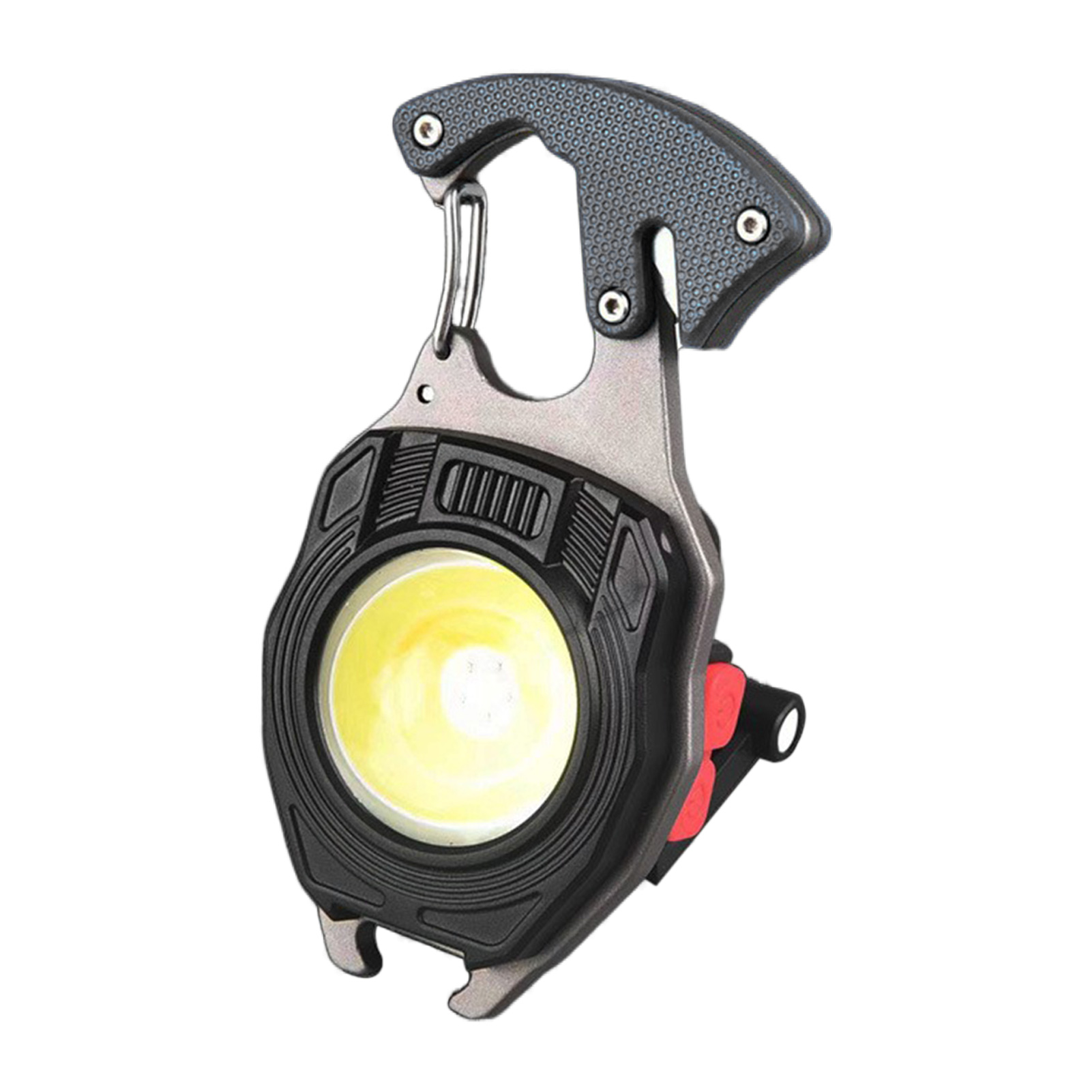 Chunrenjief xách tay đèn pin Móc KHóa Đèn cắm trại sạc Móc Treo Đèn LED Đèn làm việc đèn pin mini siêu sáng với tua vít cái mở nắp chai đèn đa năng cầm tay