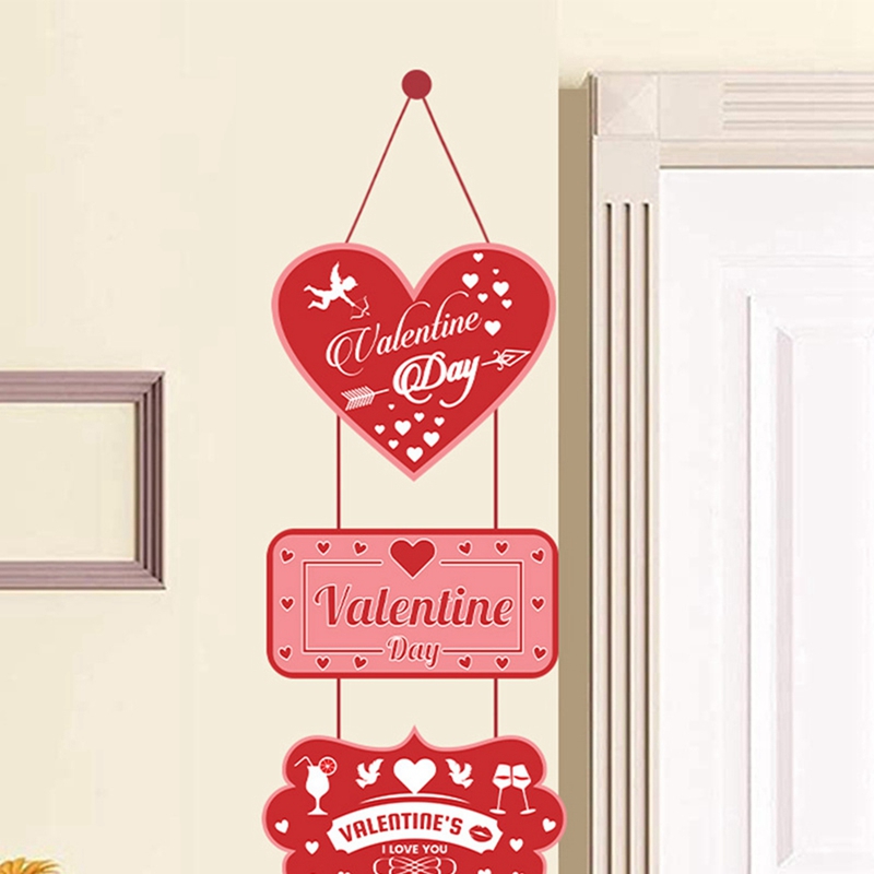 K3Valentine'S Day Decoration Door Hanging Banner Valentine'S Day Home Decor Couplets Door Curtains