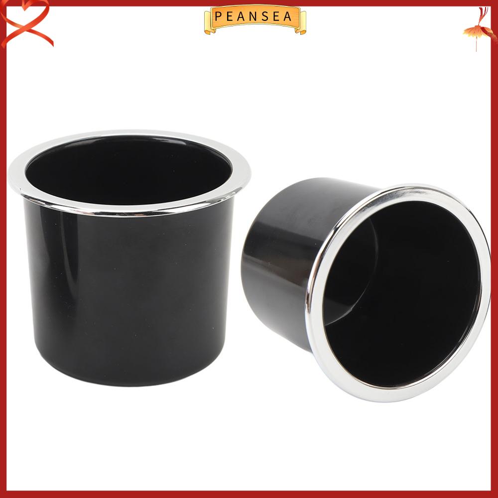 PEANSEA 2 Pcs Đen Giá đỡ cốc 73mm với các cạnh mạ bạc Giá đỡ đồ uống Đèn âm trần 2,87 inch Giá đỡ lon Thuyền