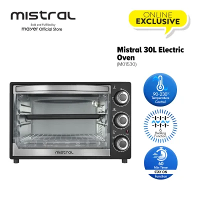 Mistral 30L Electric Oven (MO1530) / 6 heating function / timer / internal lamp / Rotisserie/ 1 year warranty
