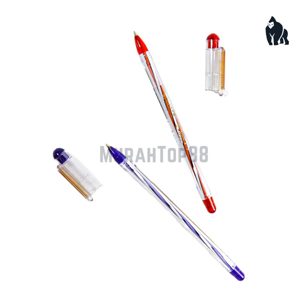 Pulpen Pen Faster C600 / Ballpoint Bolpen Hitam Biru Merah [1 BOX isi 12 PC]