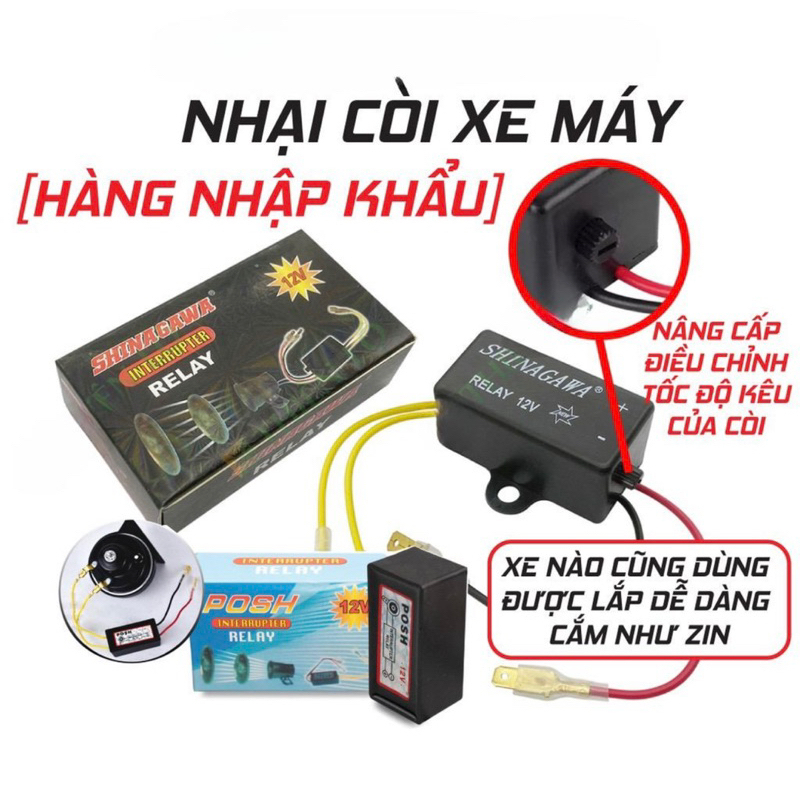 Nhại còi xe máy có điều chỉnh tốc độ kêu hàng nhập khẩu sẵn giắc cắm cho tất cả xe máy wave winner ex (giá 1 chiếc)