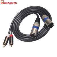 Dual XLR Male To Dual RCA Male Audio Signal Patch Adapter Cable Black Audio Line for Microphone Mixer Headphone Amplifier