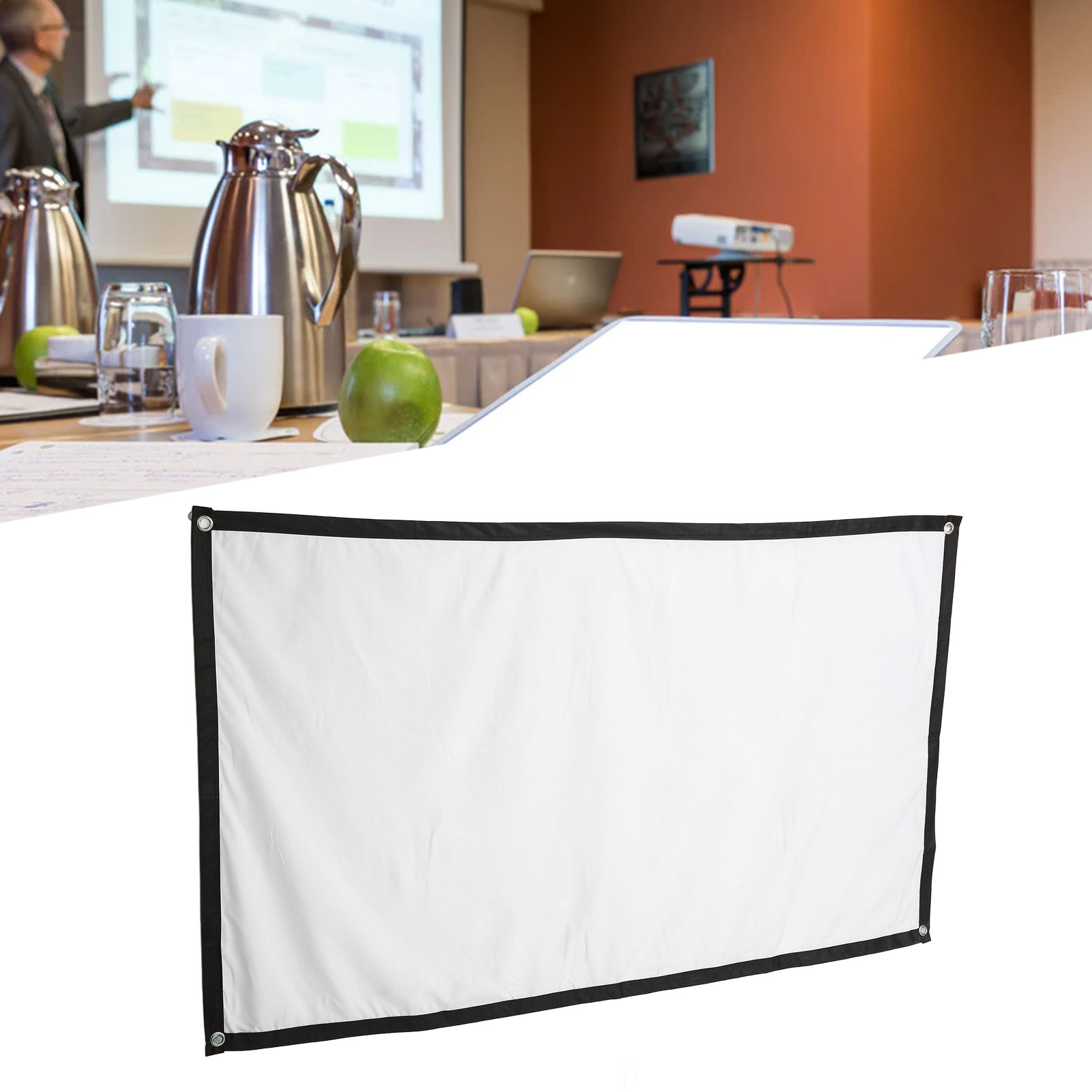 Màn Hình Máy chiếu phim 60 Inch Sáng Rõ Ràng Mật Độ Cao Polyester Màn Hình Máy Chiếu HD Với 4 Móc Cho Trong Nhà
