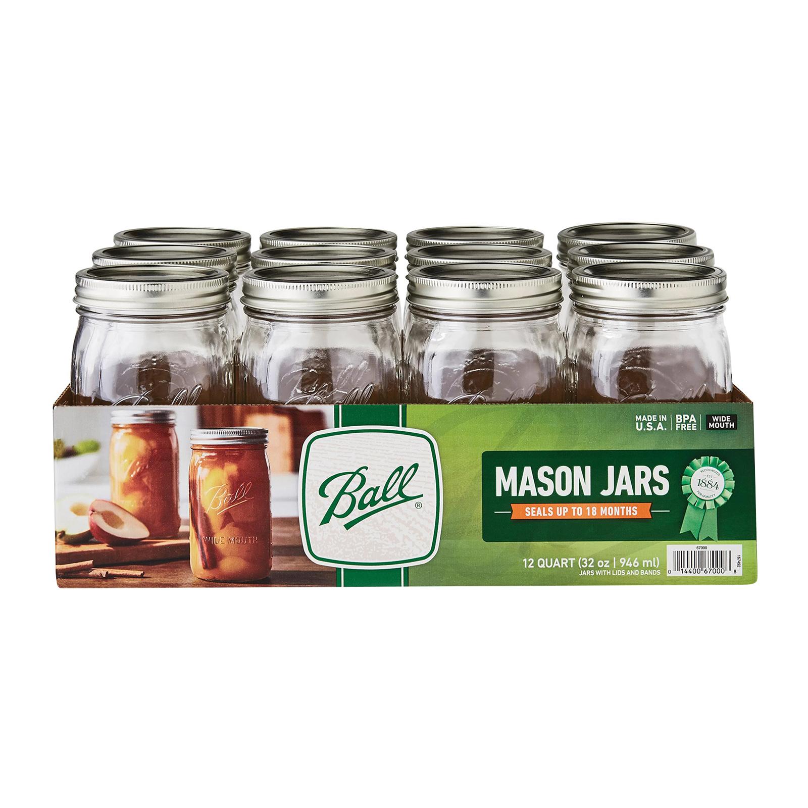 Ball 16 oz. Wide Mouth Pint Glass Jar (12-Pack/Case) 14400-66000 - The Home  Depot