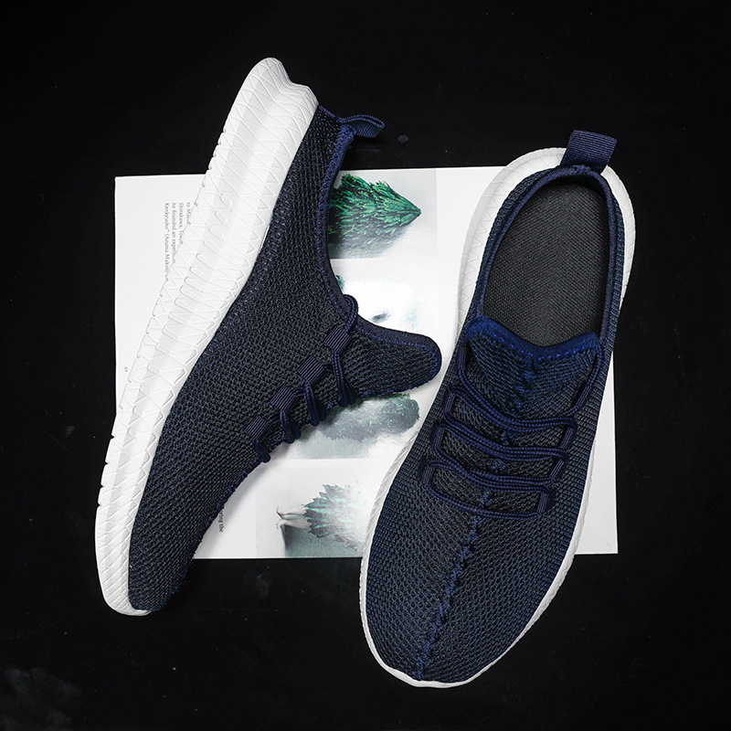 Men's Shoes Fashion Sneakers Korean Style Black Shoes for Men Flyknit Mesh White Shoes Sports Shoes for Men Leisure Shoes Plus Size 39-48 - 2